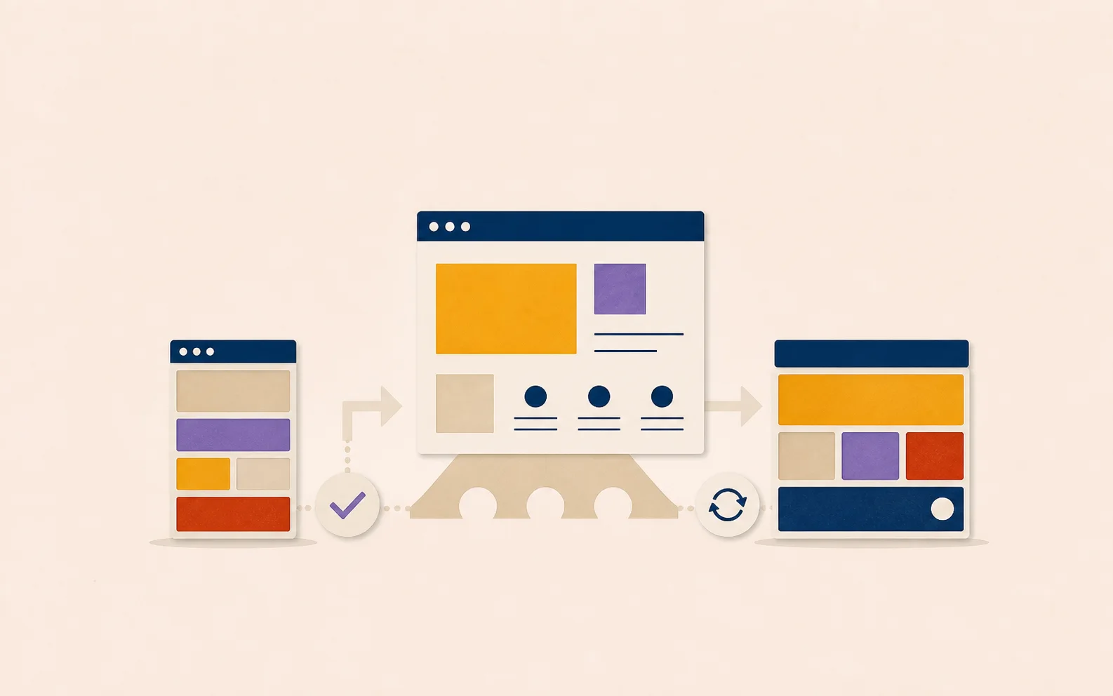 Illustration éditoriale représentant la migration et l’évolution maîtrisée d’un site Joomla